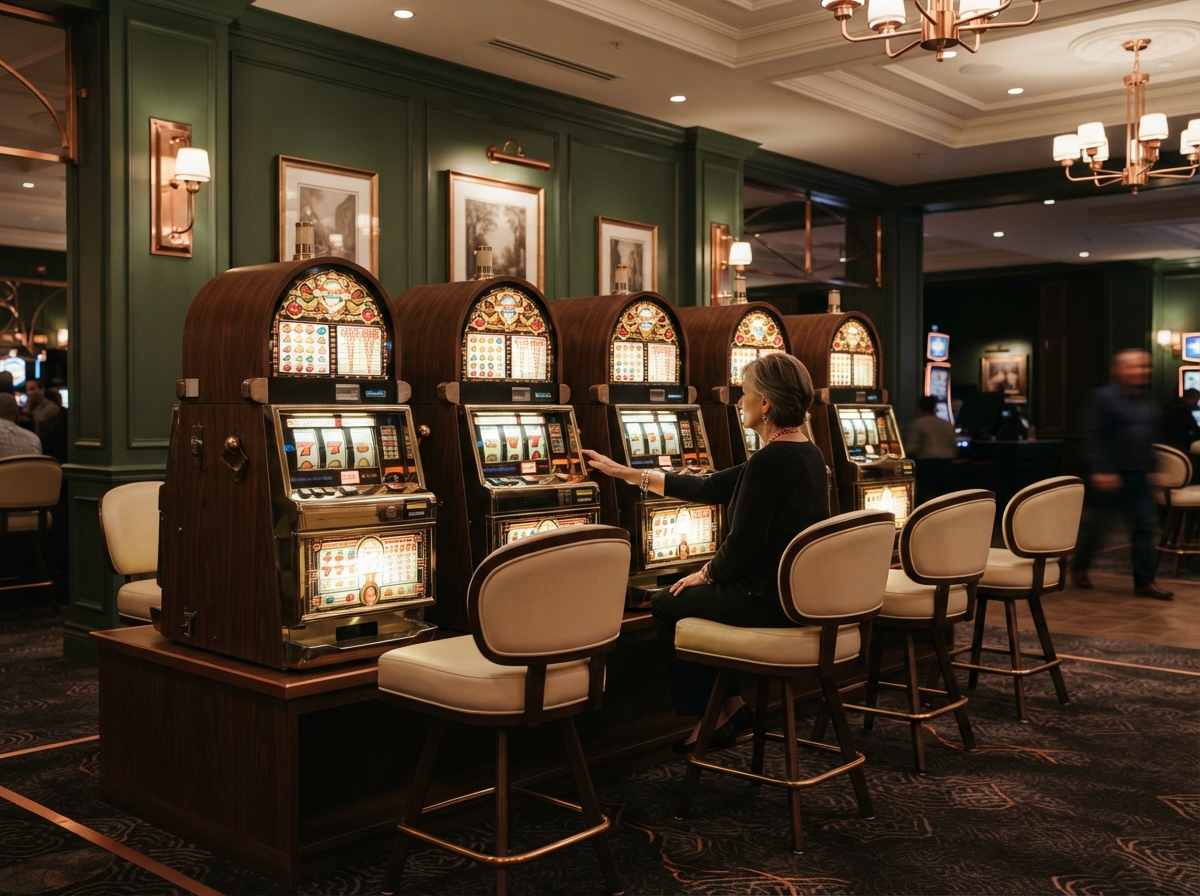 Classic reel-style gaming machines in a physical venue